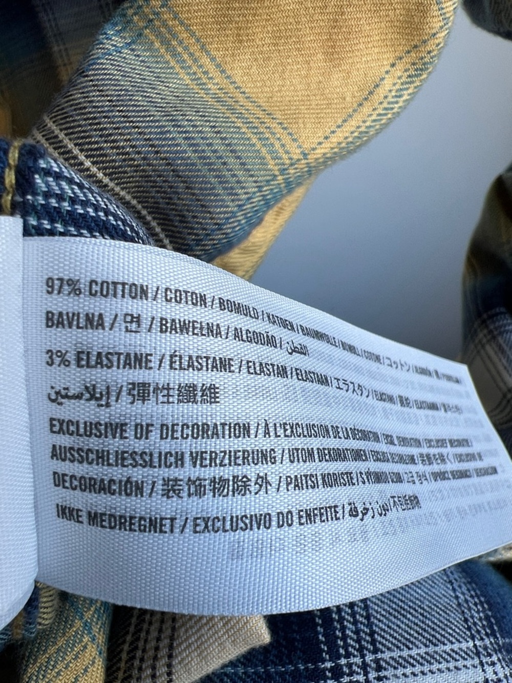 Abercrombie & Fitch Yellow and Blue Plaid Button-Down Shirt - Picture 7 of 7
